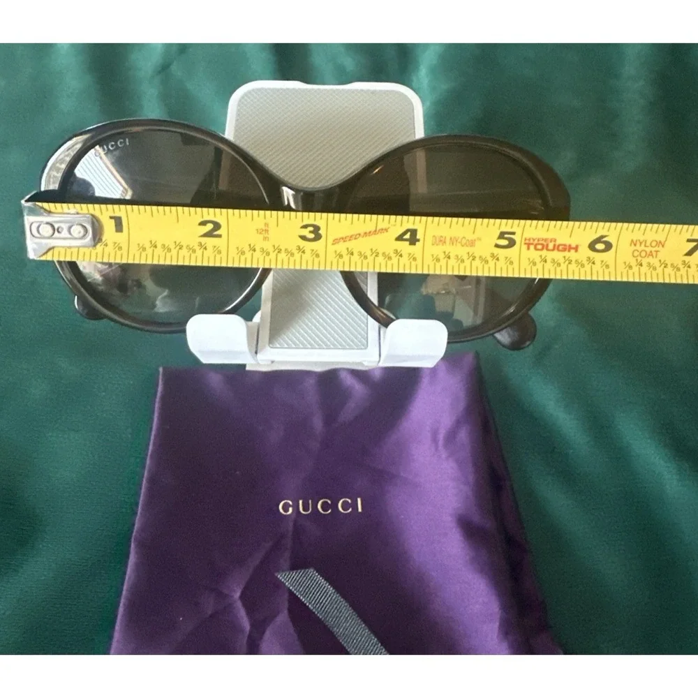Gucci GG0370SK 002 56 19 145 Bee Gradient Tortoise Sunglasses Italy Purple Case